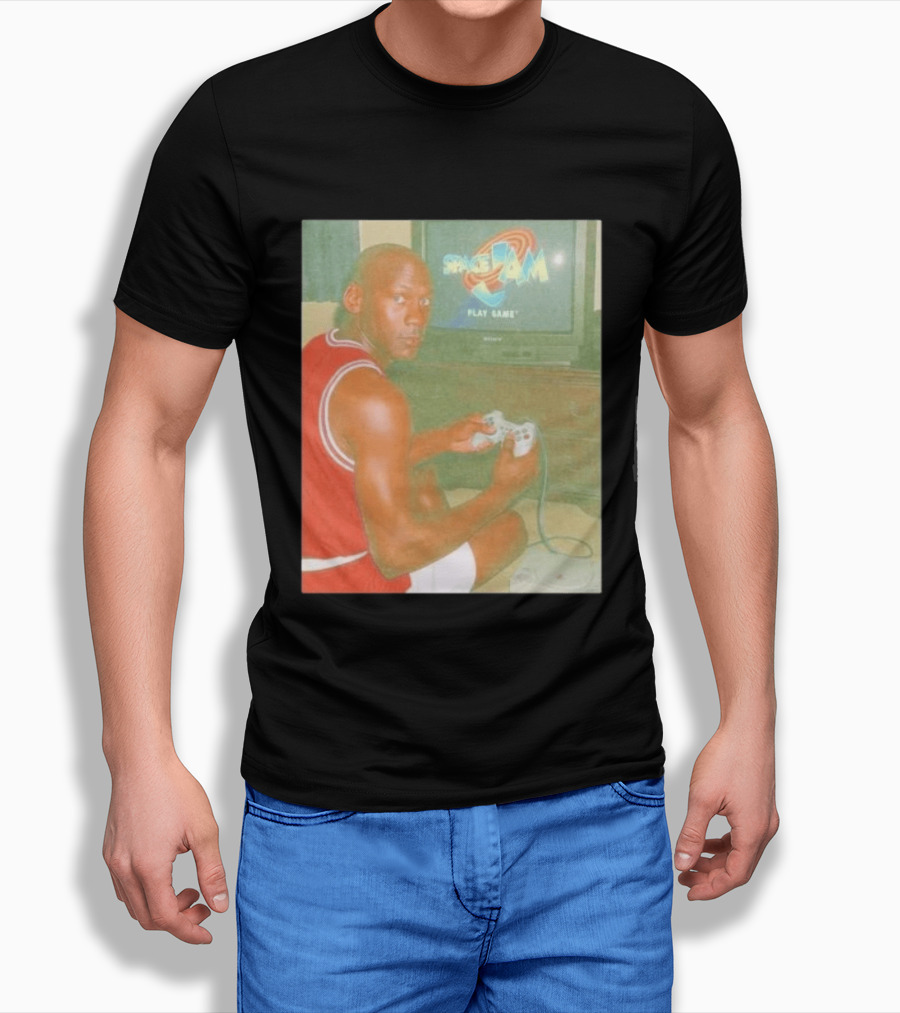 Space Jam Play Game Michael Jordan Gaming Scene T-Shirt