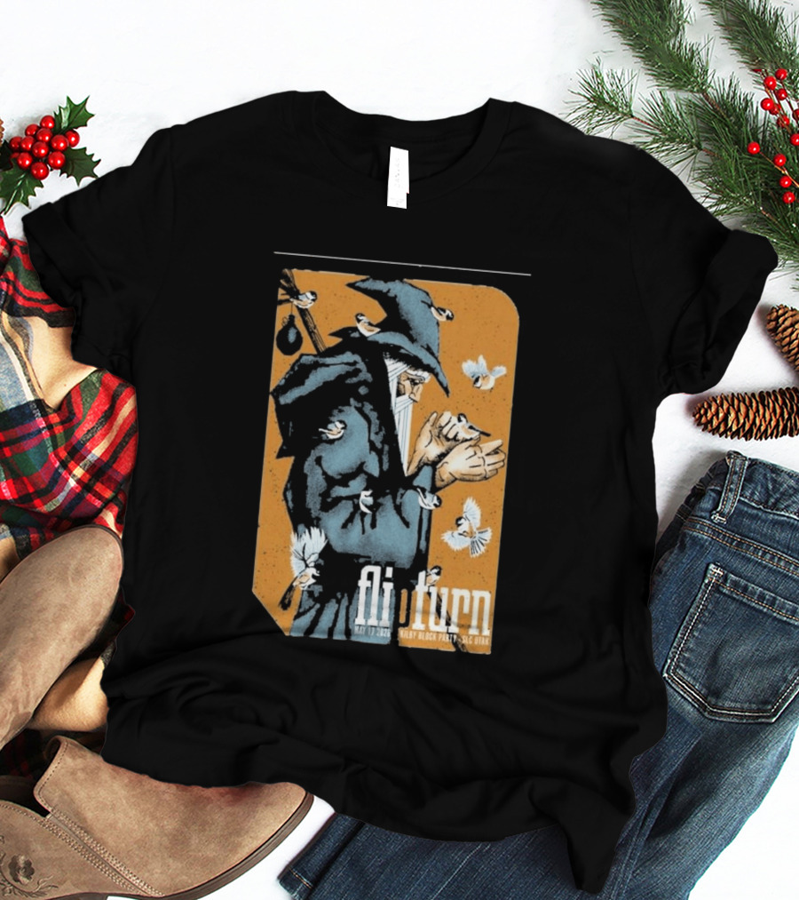 Flipturn Kilby Block Party May 17 2026 Salt Lake City Utah Wizard With Birds T-Shirt