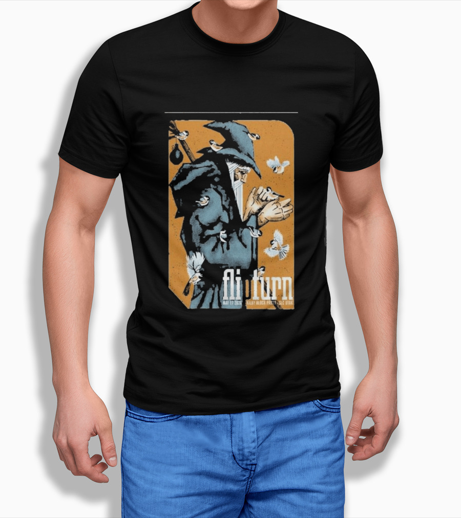 Flipturn Kilby Block Party May 17 2026 Salt Lake City Utah Wizard With Birds T-Shirt