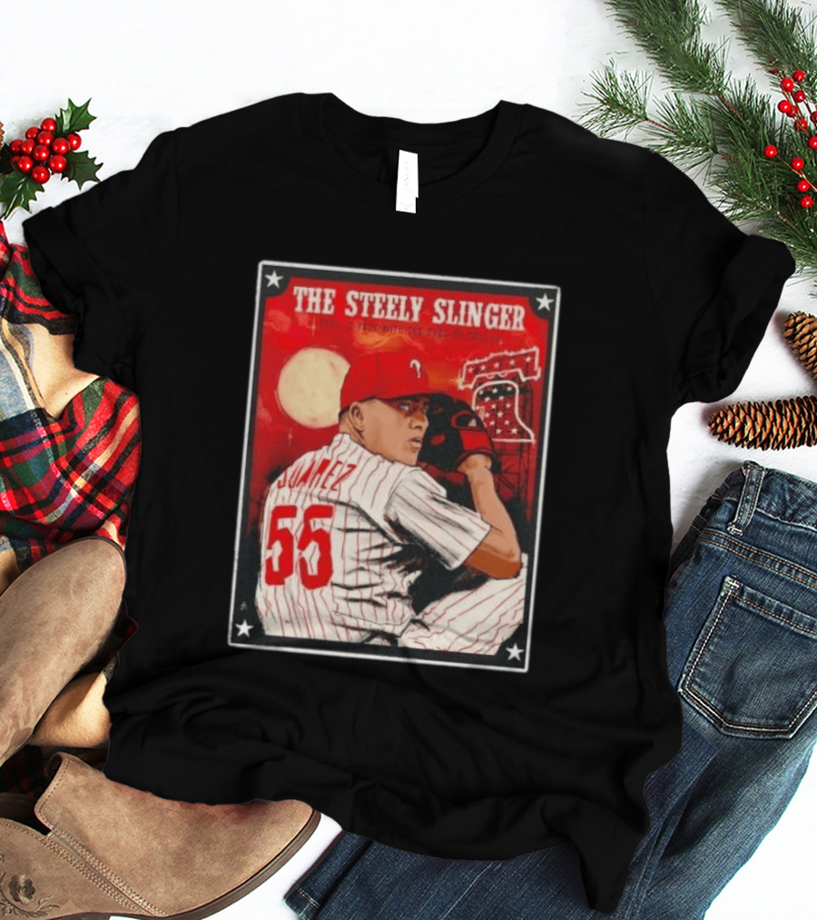 Philadelphia Phillies Ranger Suarez Steely Slinger 55 Baseball T-Shirt