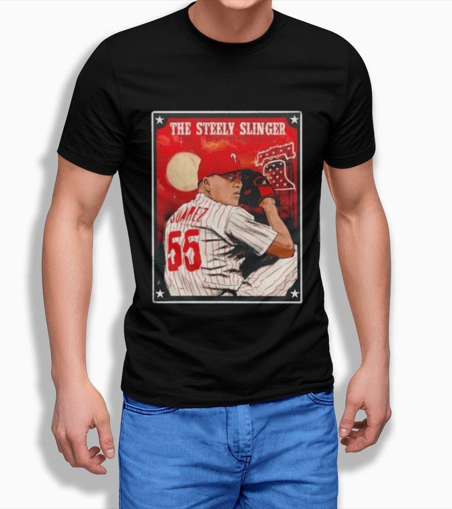 Philadelphia Phillies Ranger Suarez Steely Slinger 55 Baseball T-Shirt
