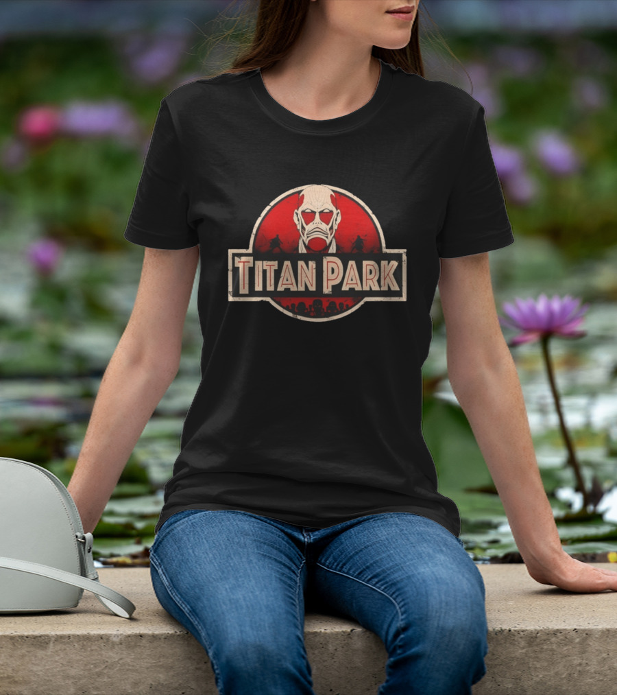 Titan Park Colossal Tribute Jurassic Park Attack On Titan Mashup T-Shirt