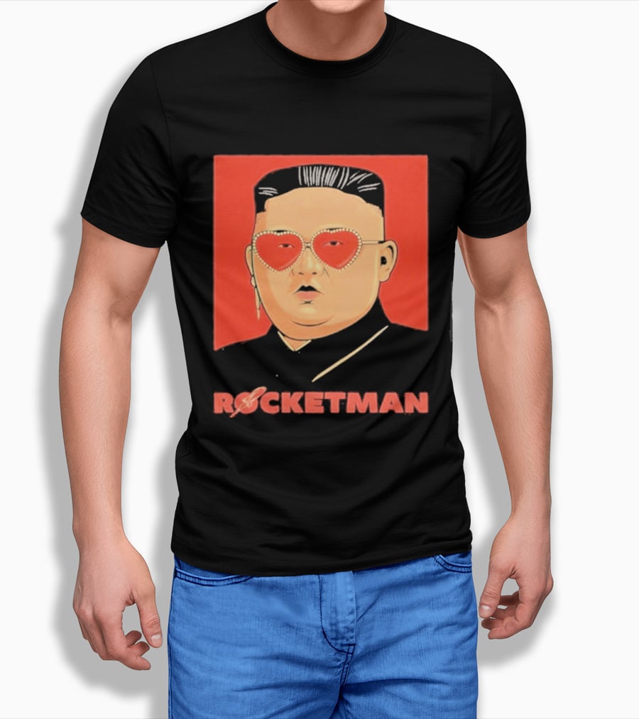 Kim Jong Un Heart Sunglasses Rocketman Meme T-Shirt