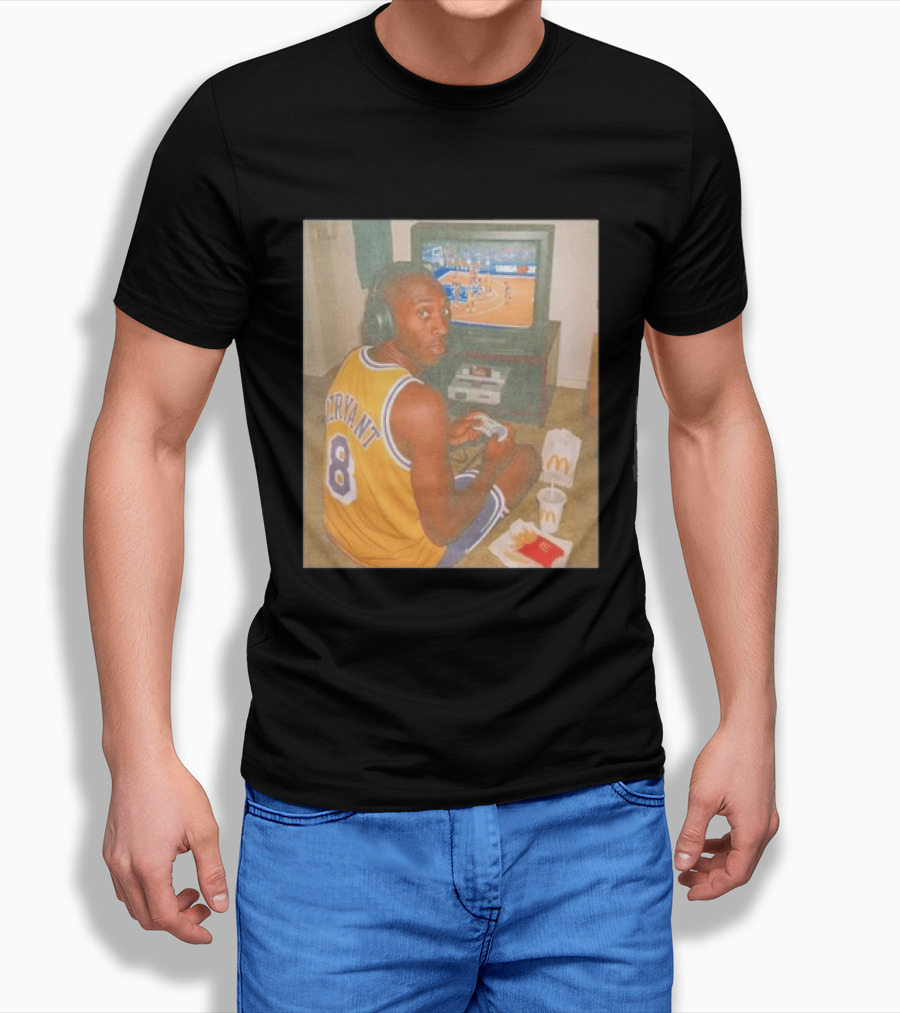 Kobe Bryant Number 8 Playing Retro NBA Video Game McDonald's Meal T-Shirt