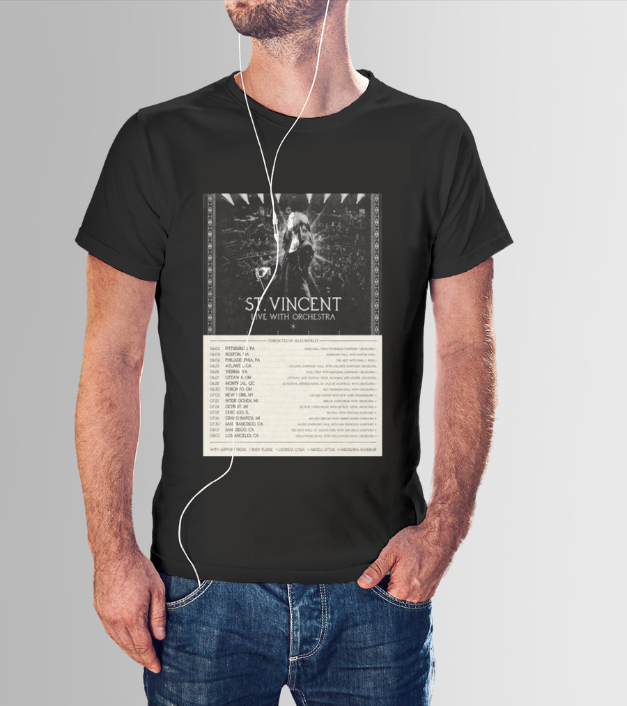St Vincent Live With Orchestra 2026 Tour Conducted By Jules Buckley Dates And Locations T-Shirt