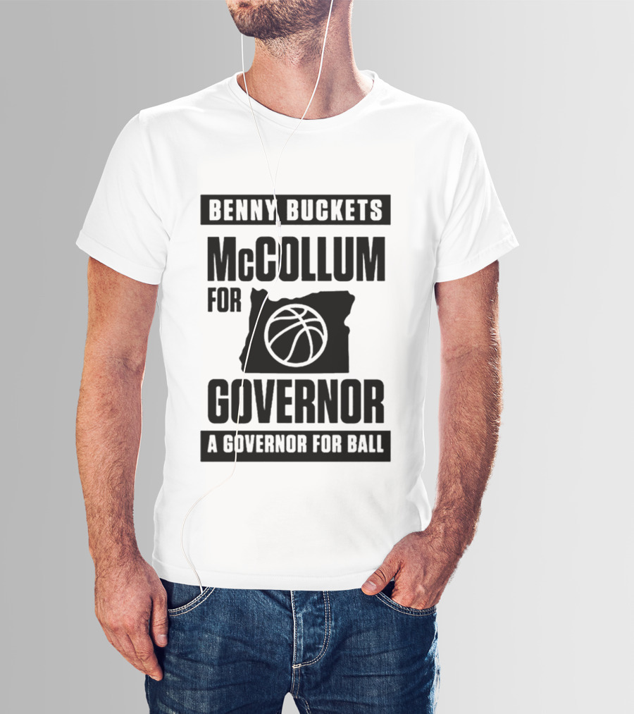 Benny Buckets McCollum For Governor A Governor For Ball Basketball Map T-Shirt