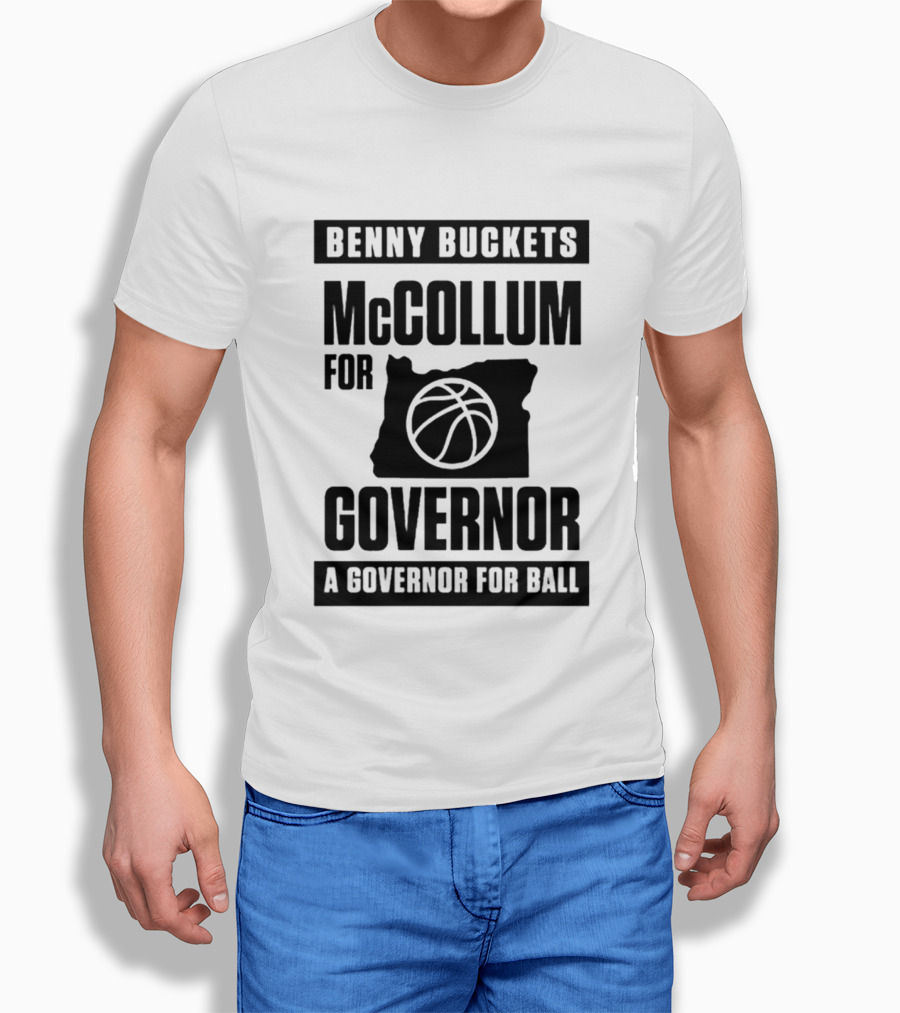 Benny Buckets McCollum For Governor A Governor For Ball Basketball Map T-Shirt