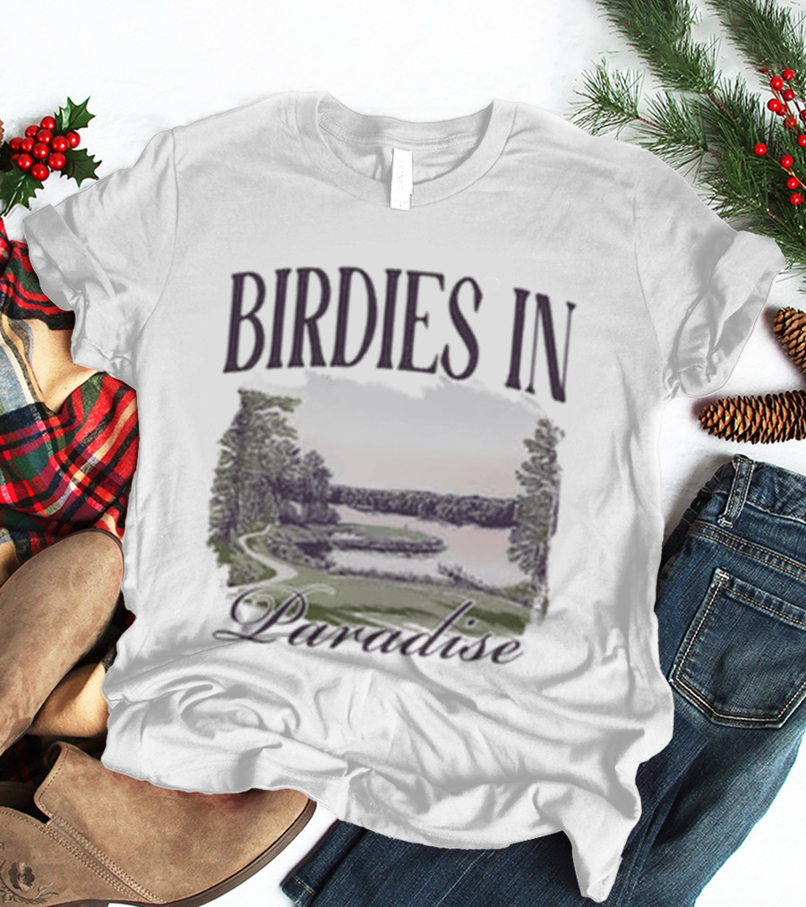 Birdies In Paradise Lake Pocket T-Shirt