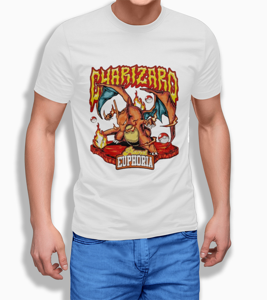 Charizard Flame Dragon Planet Euphoria Iconic Pokémon Battle T-Shirt