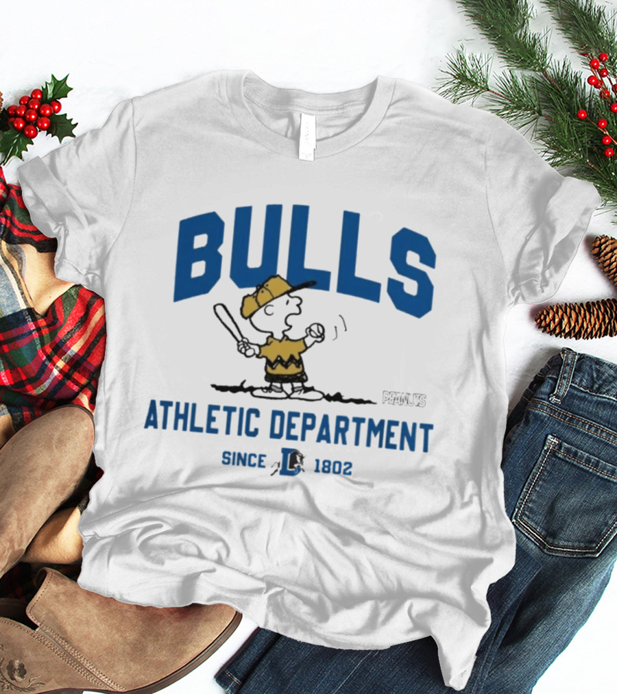 Bulls Athletic Department Peanuts Charlie Batting Since 1802 T-Shirt