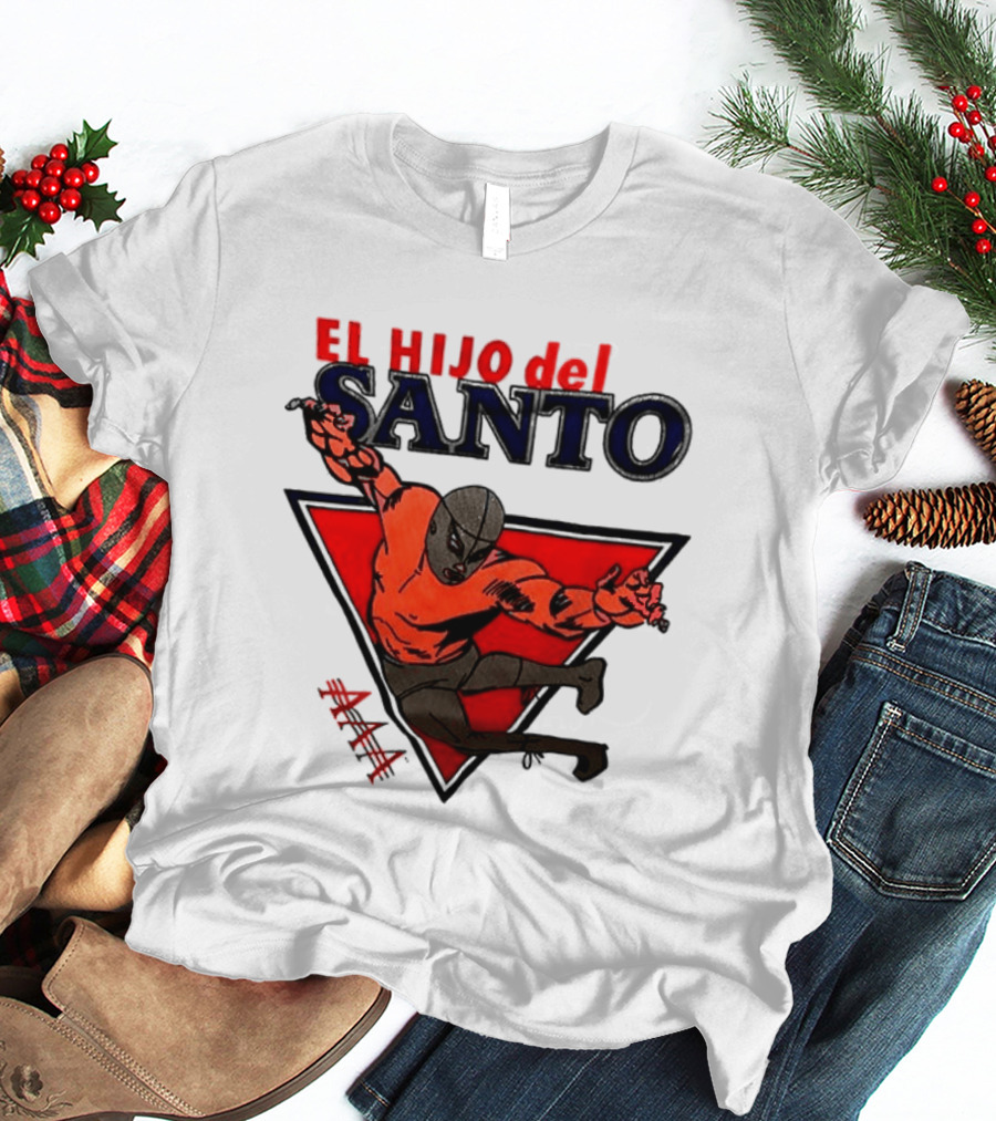 El Hijo Del Santo AAA Lucha Libre Wrestler In Red Triangle T-Shirt