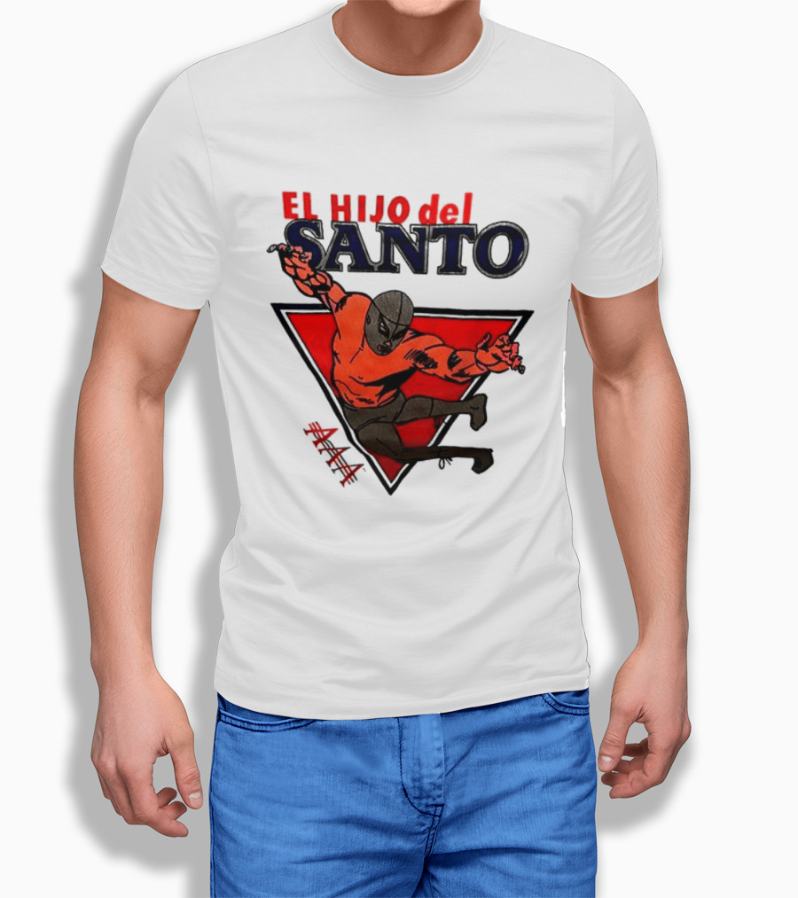 El Hijo Del Santo AAA Lucha Libre Wrestler In Red Triangle T-Shirt
