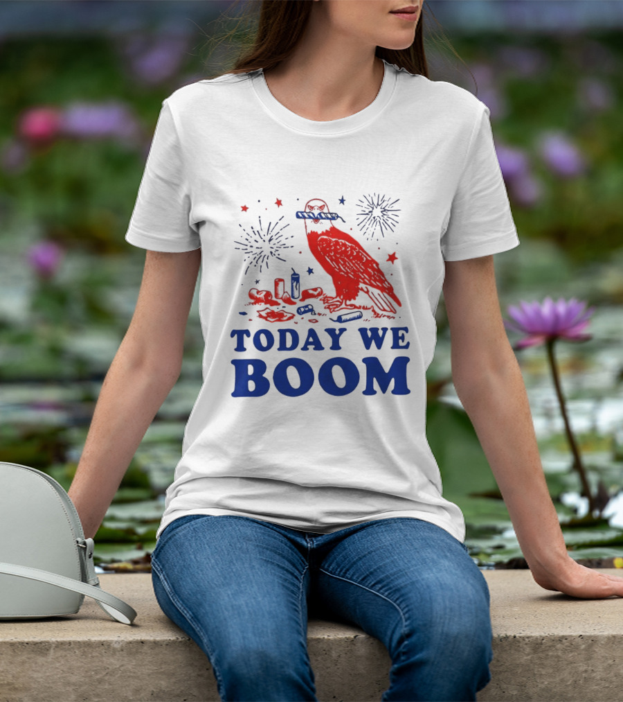 Today We Boom Bald Eagle Fireworks Celebration T-Shirt