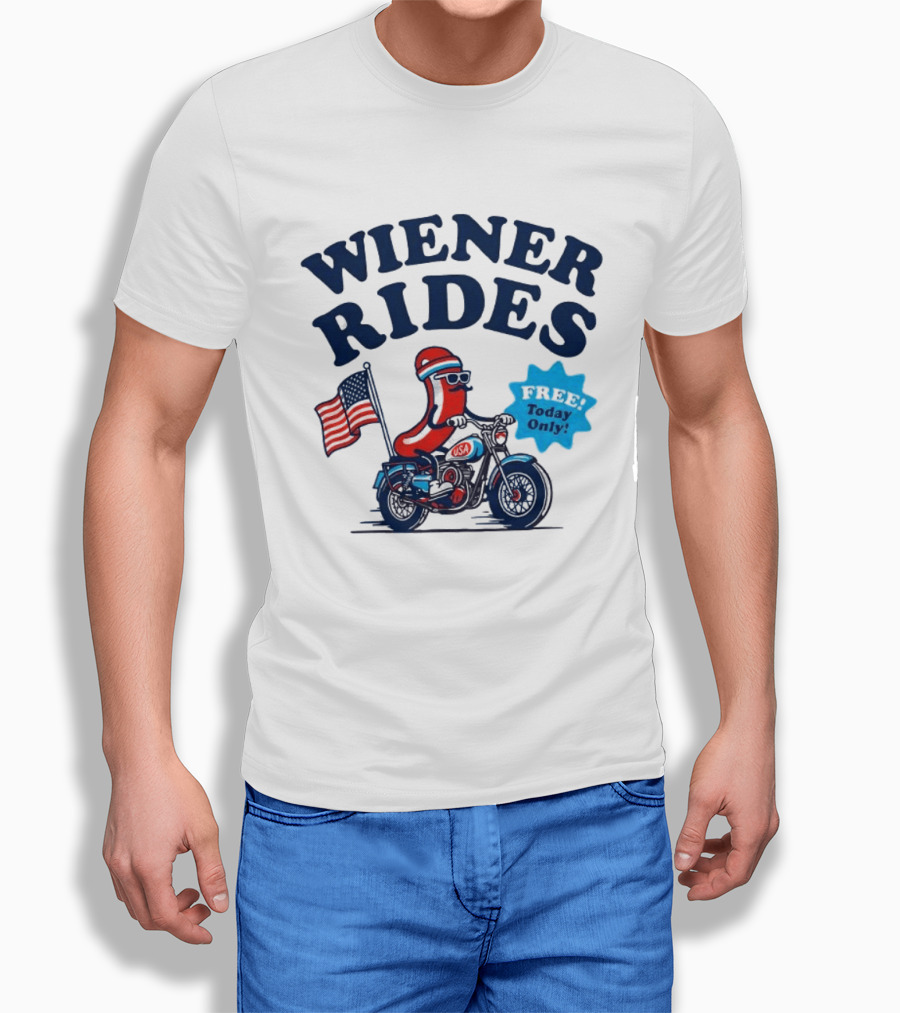 Wiener Rides 4th Of July Sausage Driving Motorbike Free Today Only 250th Anniversary T-Shirt