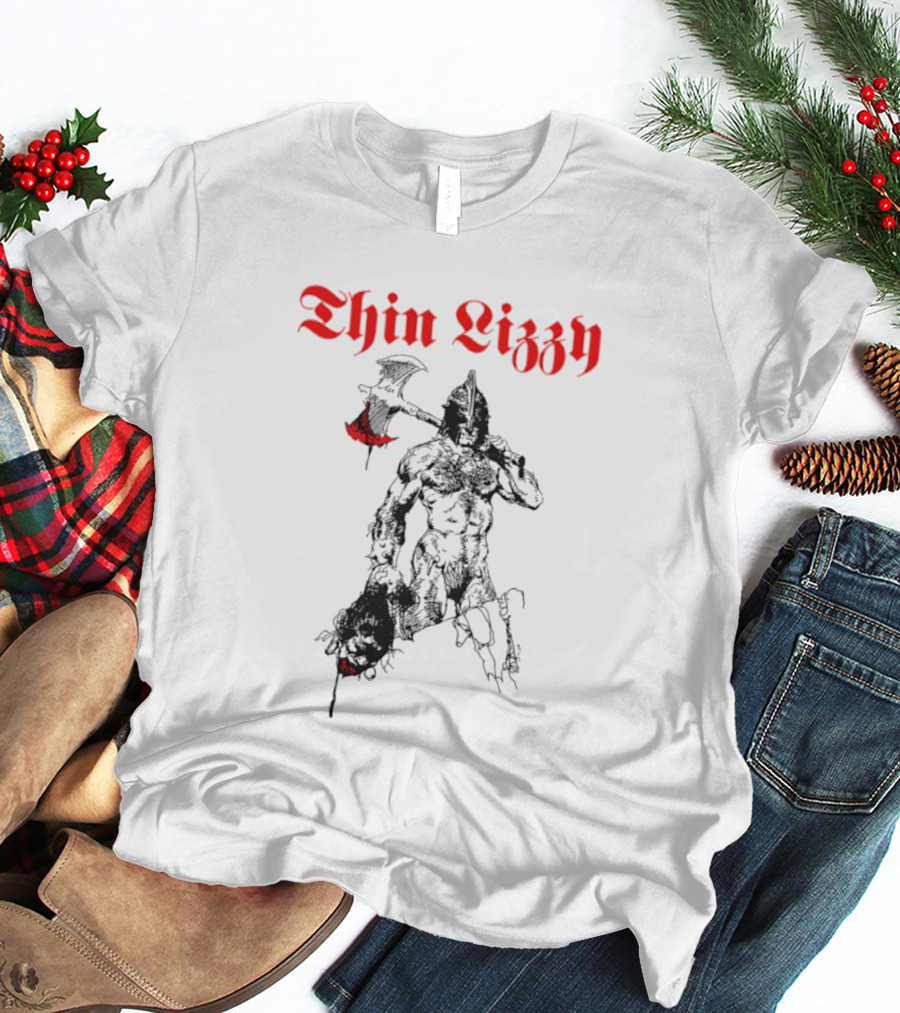 Thin Lizzy Blood Will Spill Warrior Axe T-Shirt