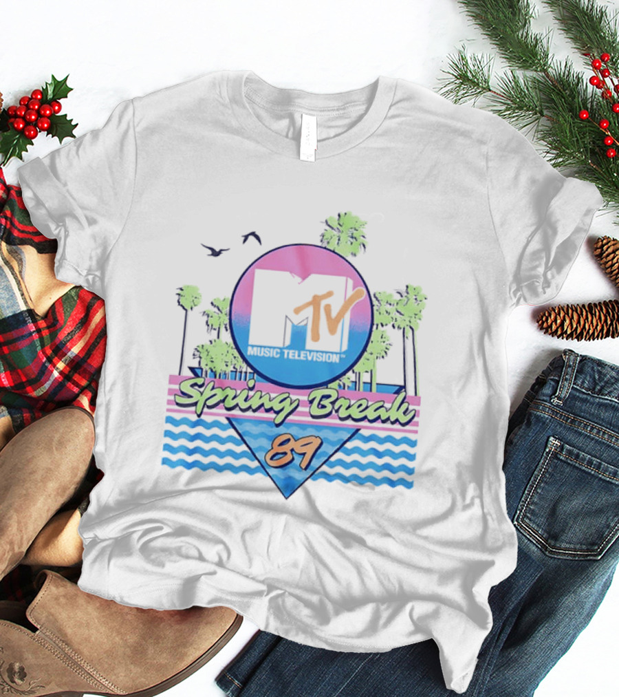 MTV Spring Break 89 Retro Vibe Palm Trees Vintage Aesthetic T-Shirt
