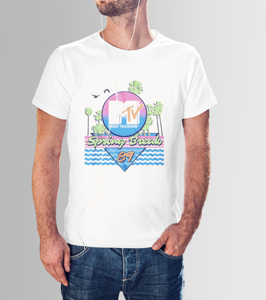 MTV Spring Break 89 Retro Vibe Palm Trees Vintage Aesthetic T-Shirt