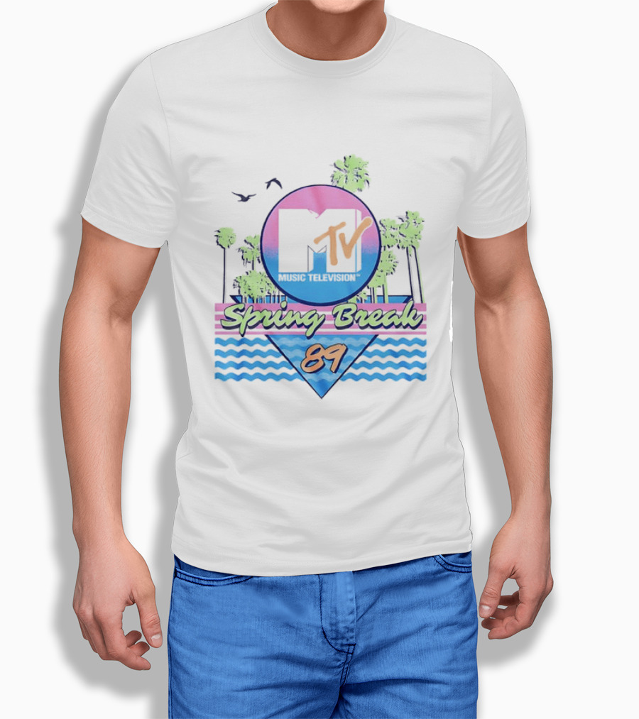 MTV Spring Break 89 Retro Vibe Palm Trees Vintage Aesthetic T-Shirt