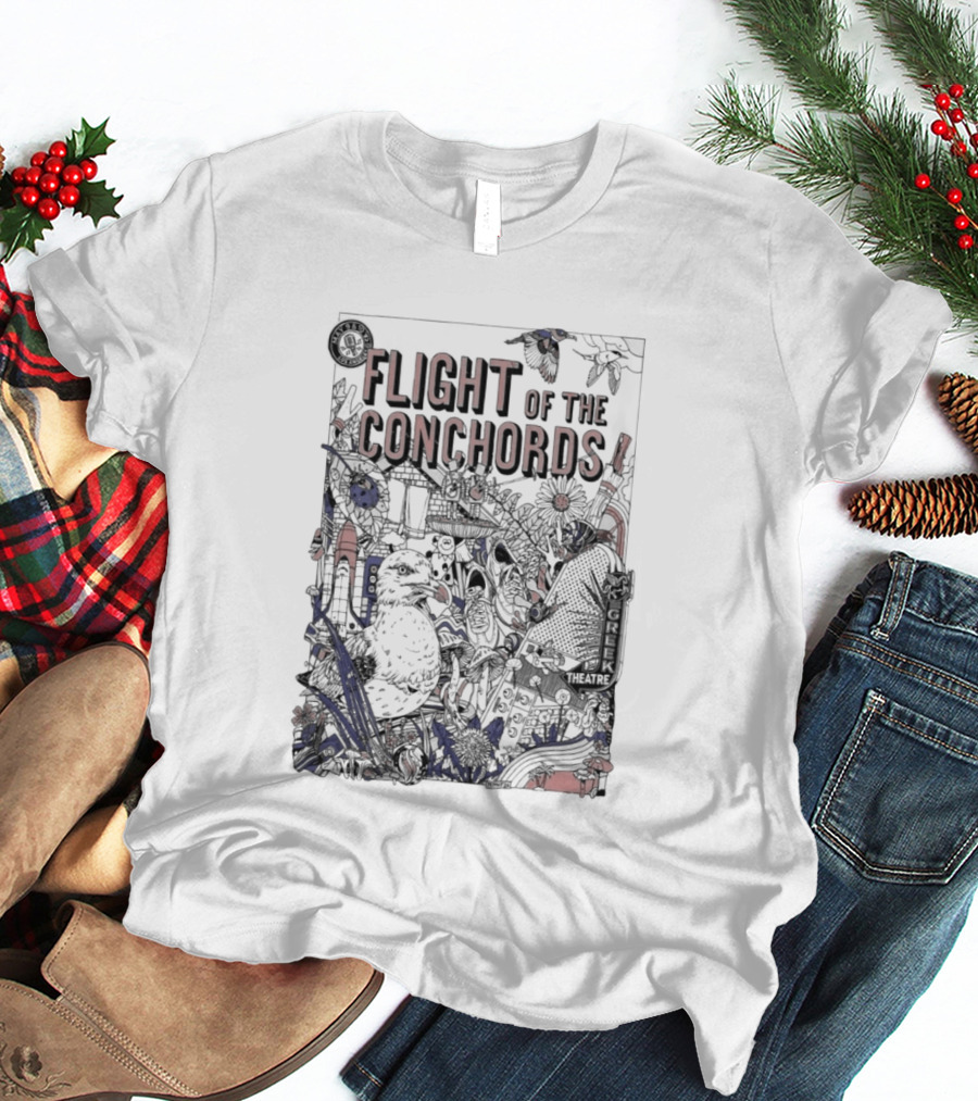 Flight Of The Conchords Los Angeles CA Botanical Owl And Cityscape T-Shirt