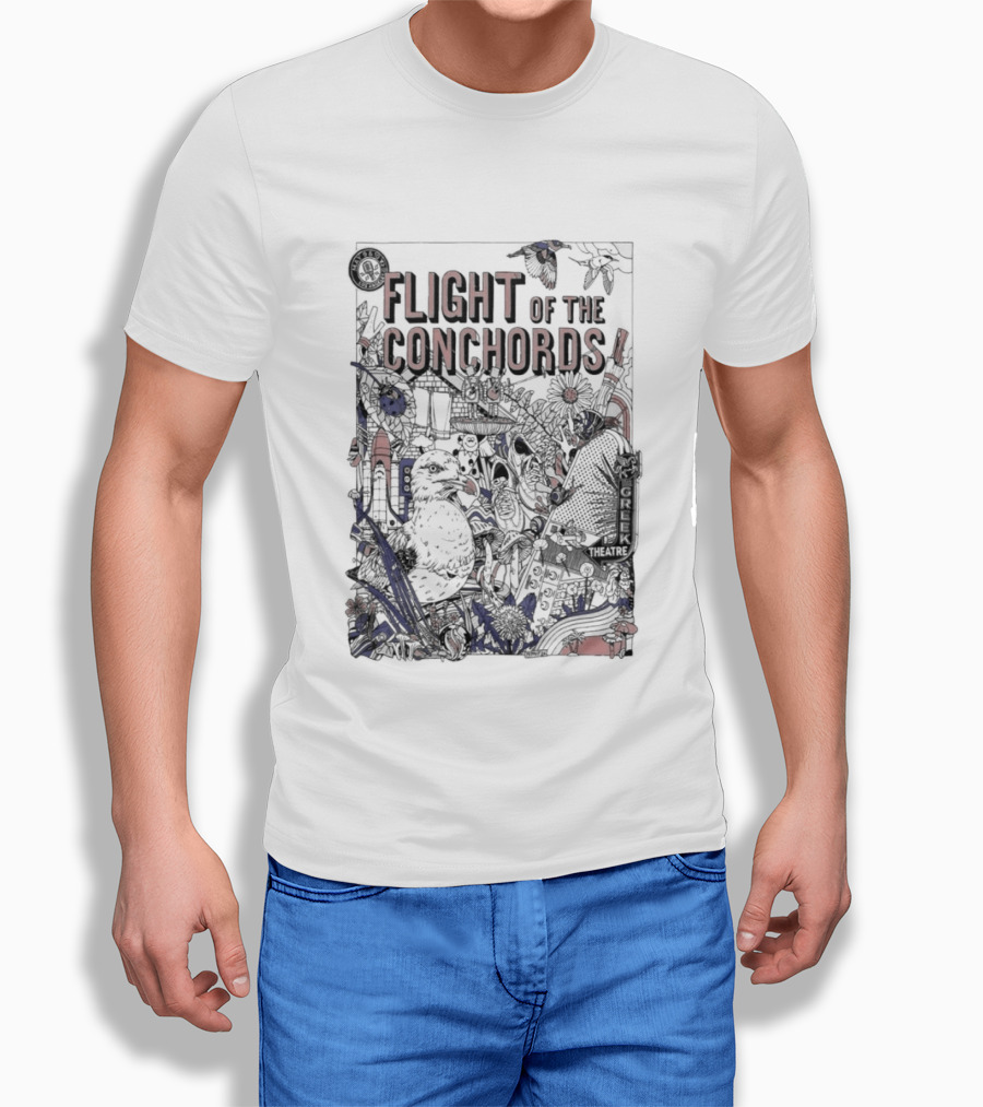 Flight Of The Conchords Los Angeles CA Botanical Owl And Cityscape T-Shirt