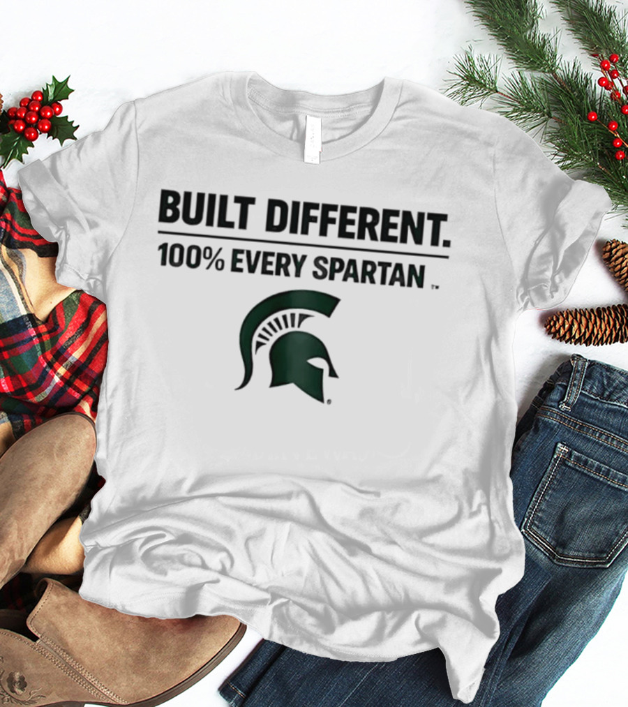 Built Different 100% Every Spartan Msu Helmet T-Shirt