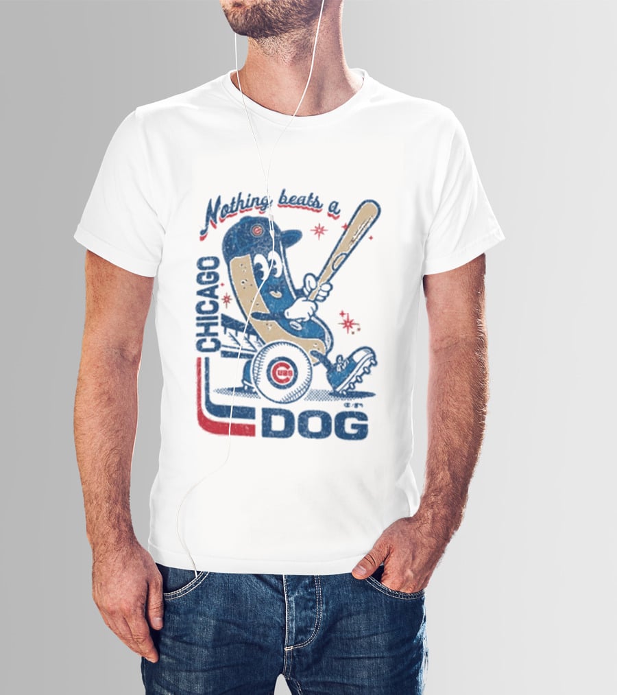 Chicago Cubs Hot Dog Nothing Beats A Chicago Dog T-Shirt