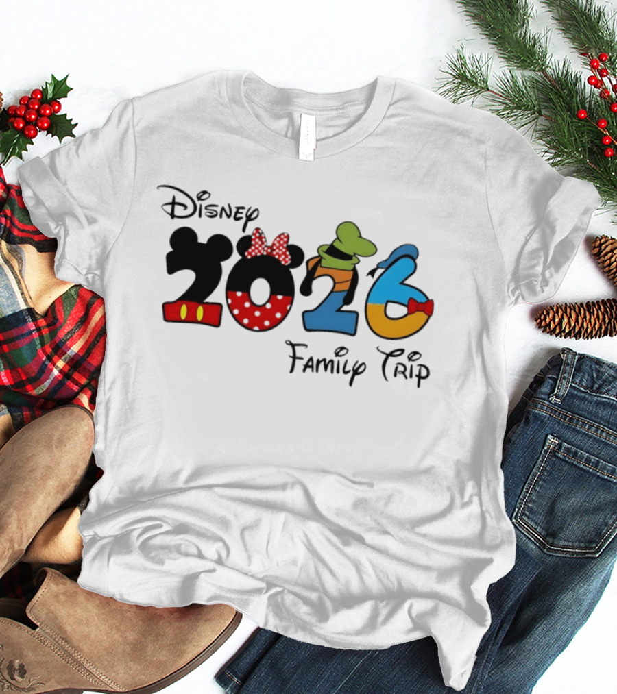 Disney 2026 Family Trip Mickey Minnie Goofy Donald T-Shirt
