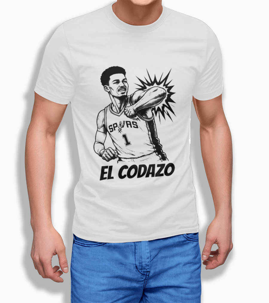 Victor Wembanyama Spurs Number One El Codazo Sketch T-Shirt