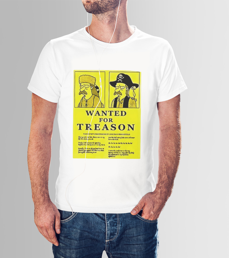 Wanted For Treason Kirk Van Houten Pirate And Russian Hat Cartoon Wanted T-Shirt