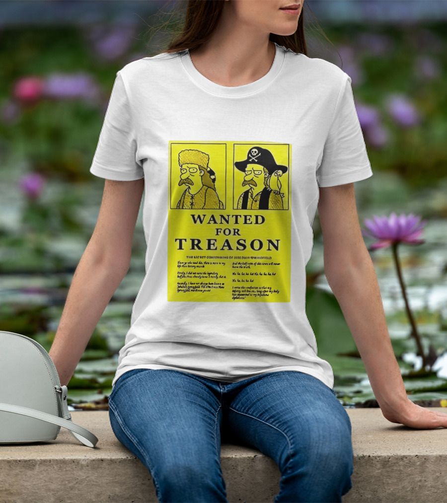 Wanted For Treason Kirk Van Houten Pirate And Russian Hat Cartoon Wanted T-Shirt