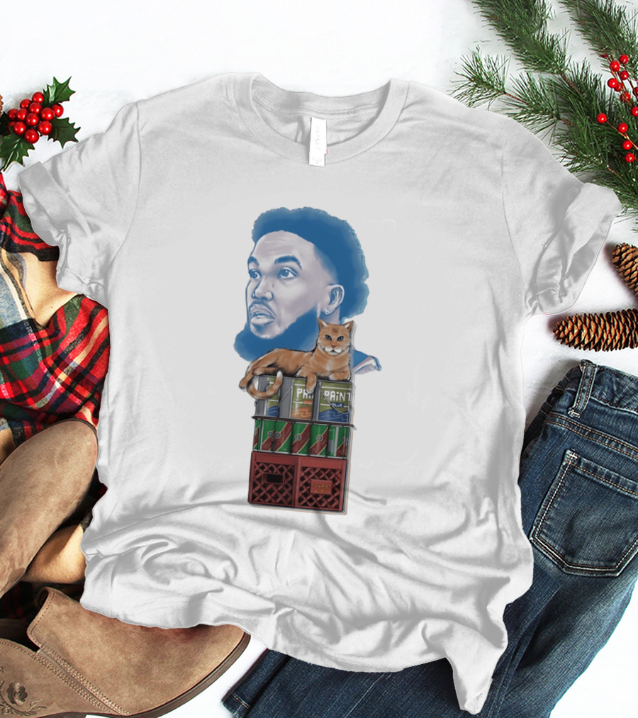 Karl Anthony Towns New York Knicks Bodega Cat And Paint Cans T-Shirt