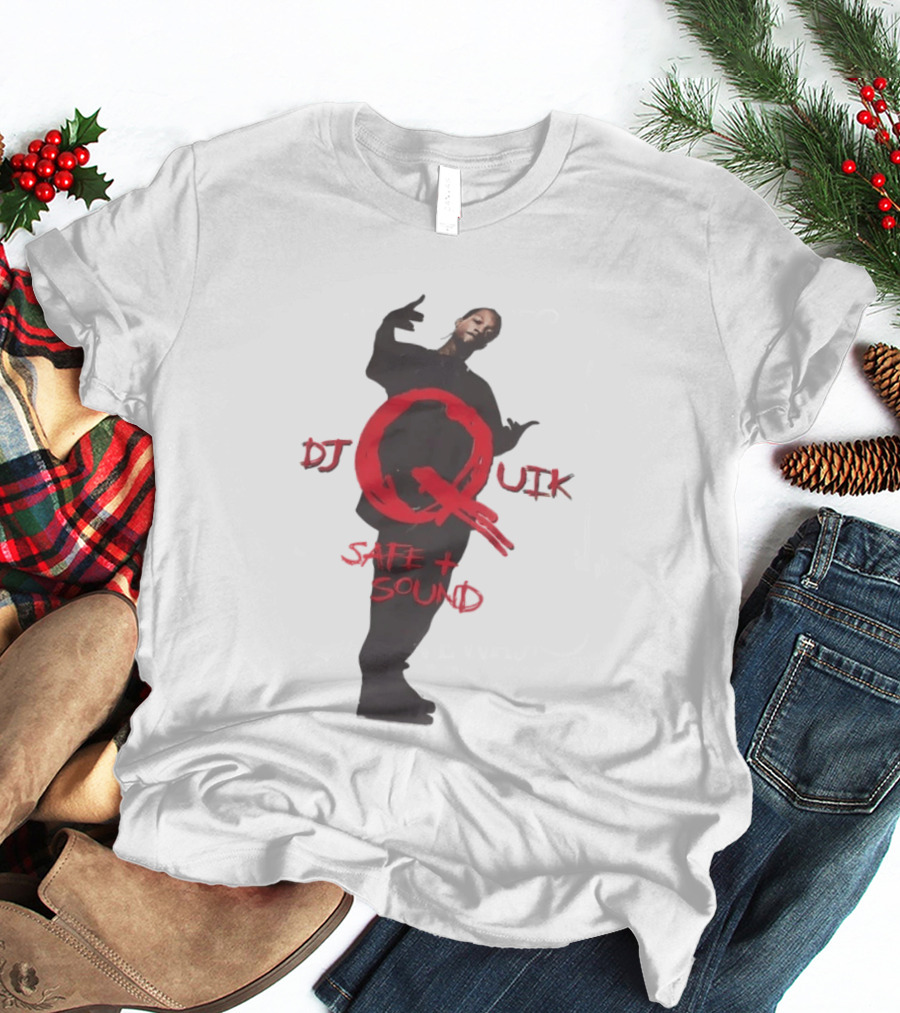 DJ Quik Safe Sound Album Cover Art Featuring Bold Red Lettering T-Shirt