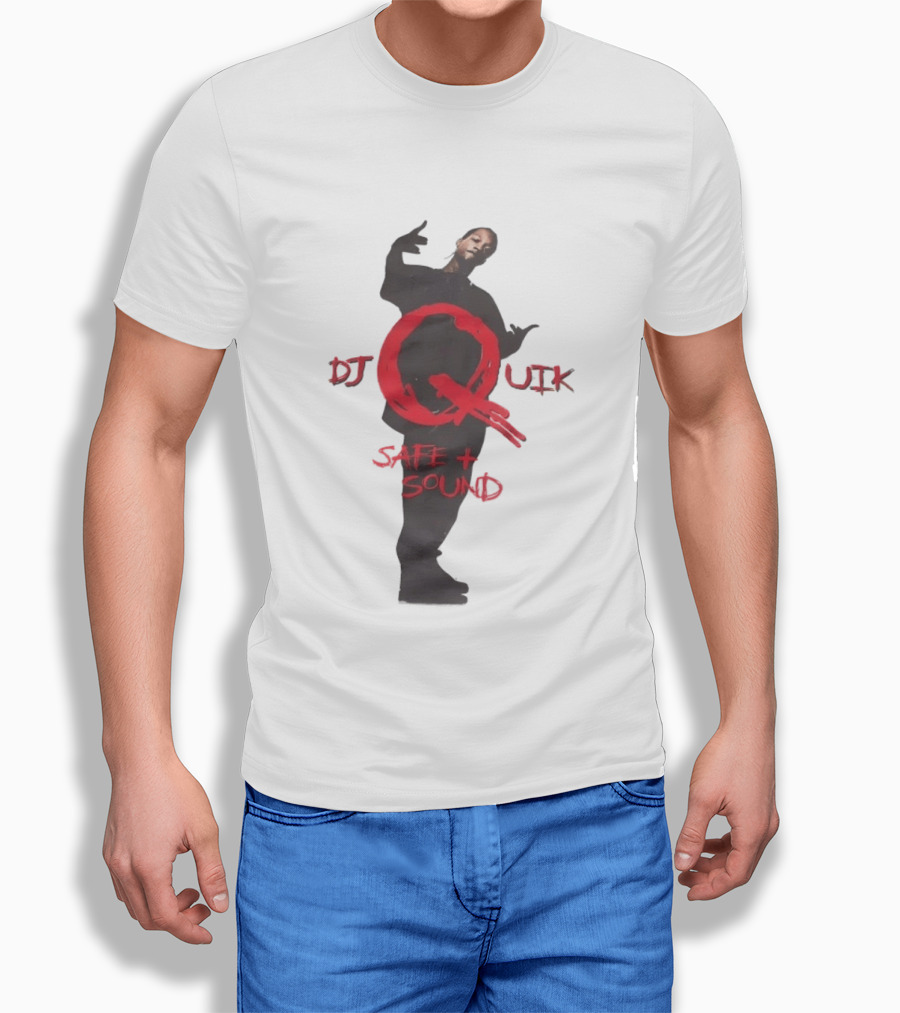 DJ Quik Safe Sound Album Cover Art Featuring Bold Red Lettering T-Shirt