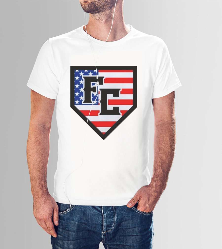 FC Patriotic Home Plate USA Flag White Regular 5000 T-Shirt