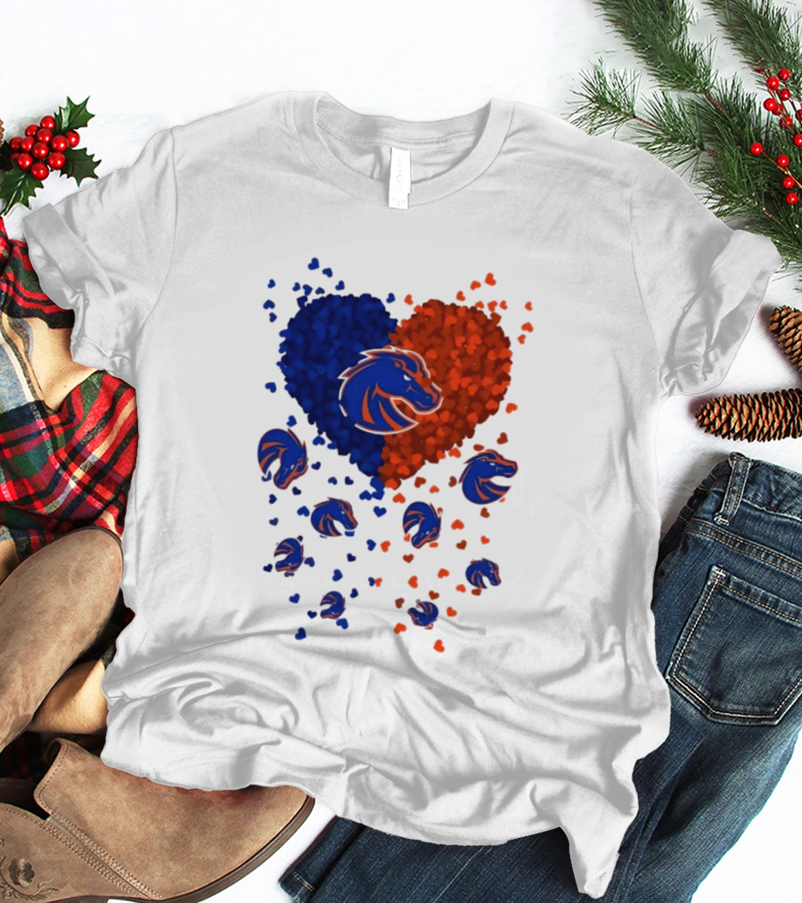 Heart Of Boise State Broncos Football 2026 Blue Orange Passion T-Shirt