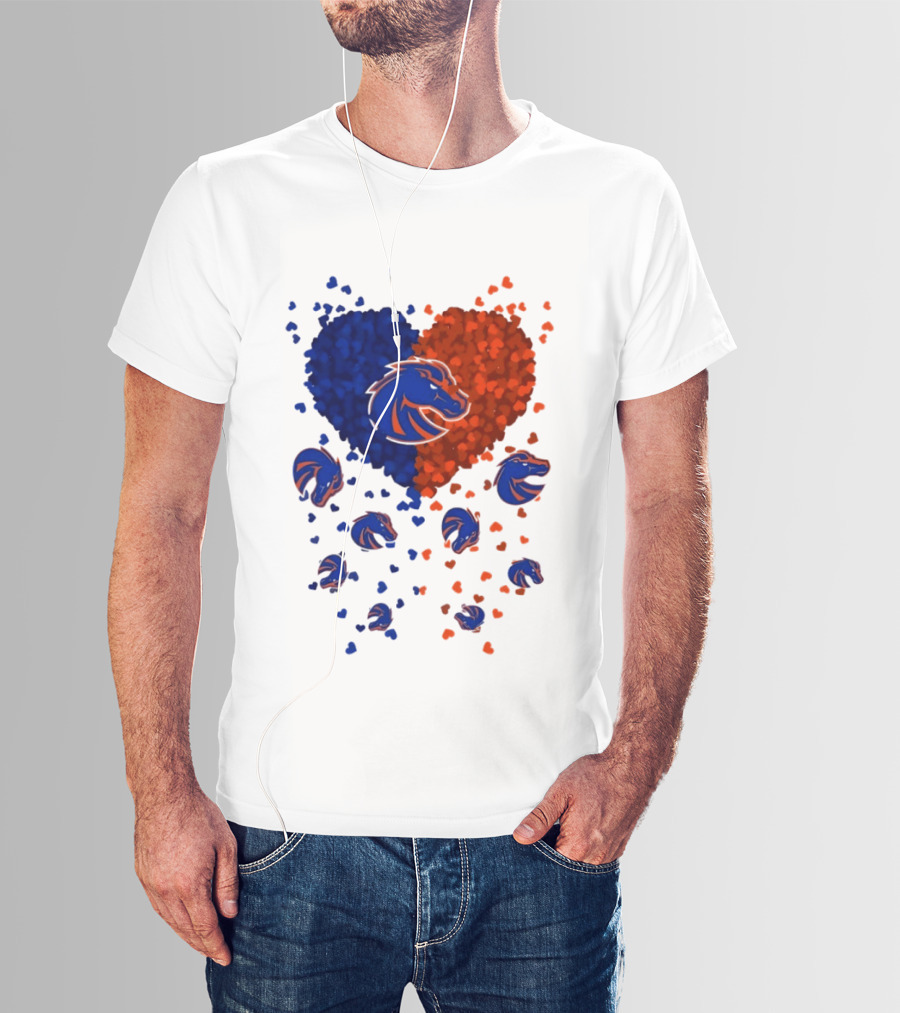 Heart Of Boise State Broncos Football 2026 Blue Orange Passion T-Shirt