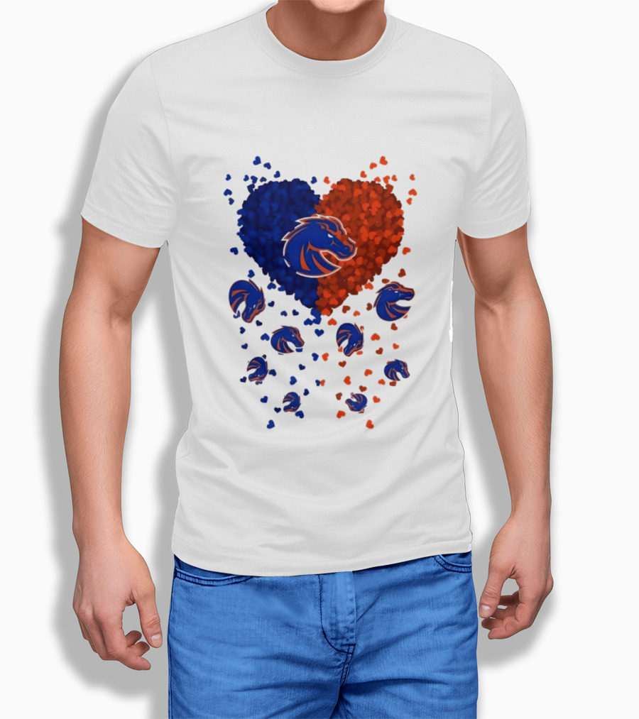 Heart Of Boise State Broncos Football 2026 Blue Orange Passion T-Shirt