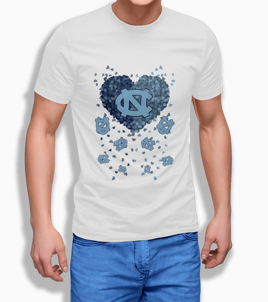 North Carolina Tar Heels Football Heart 2026 T-Shirt