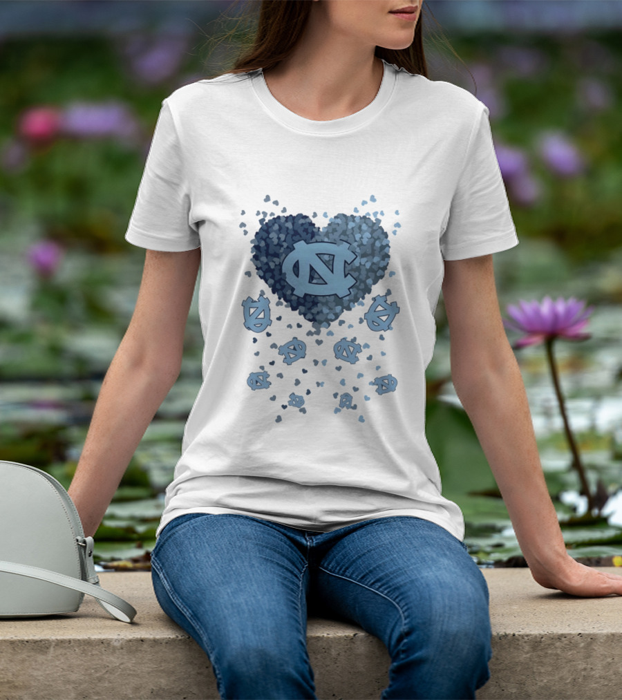 North Carolina Tar Heels Football Heart 2026 T-Shirt