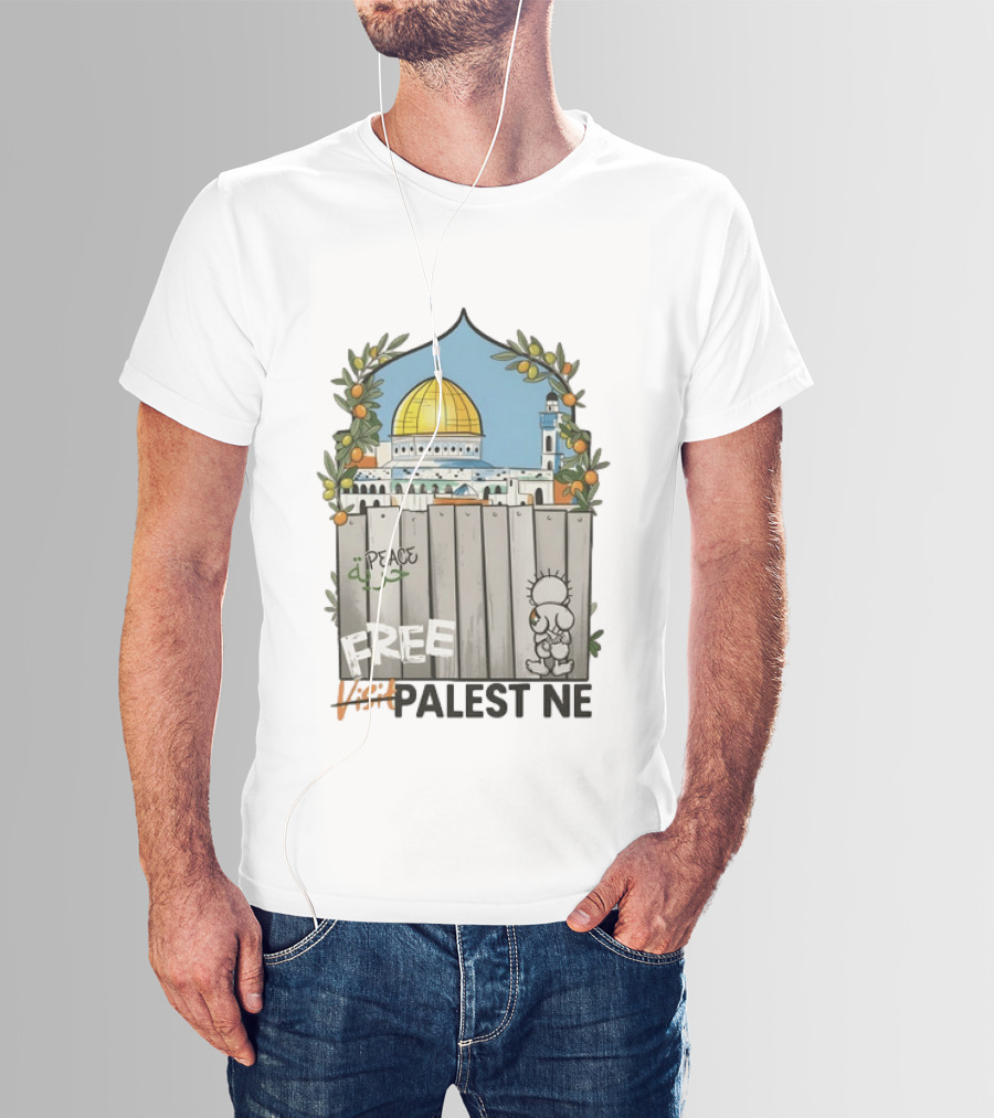 Nakba 78 Free Jerusalem Palestine Peace Symbol Olive Tree Dome T-Shirt