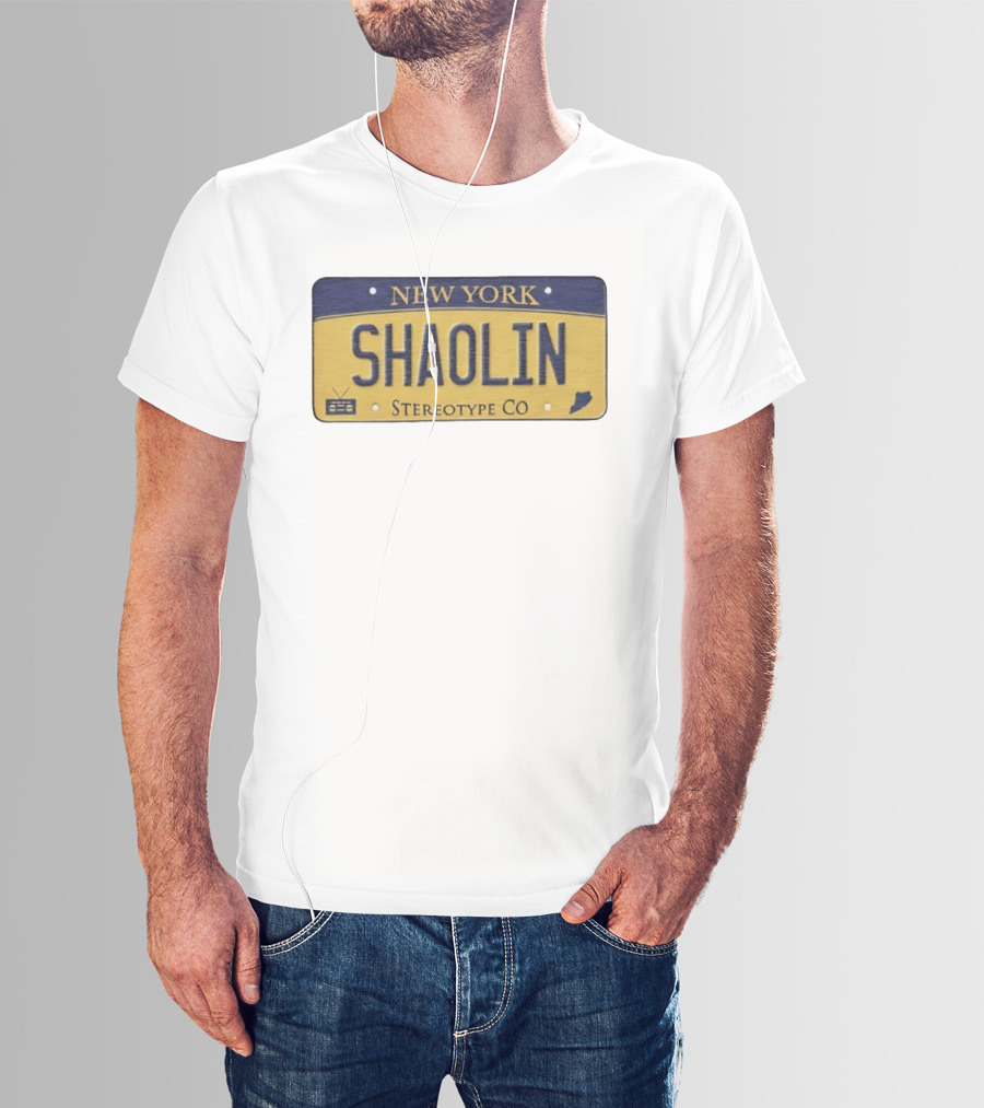New York Shaolin Stereotype Co Staten Island License Plate T-Shirt
