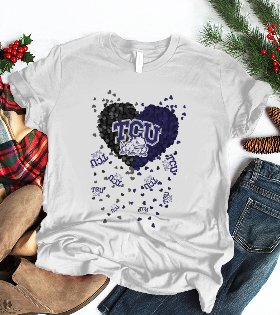 TCU Horned Frogs Heart Football 2026 T-Shirt