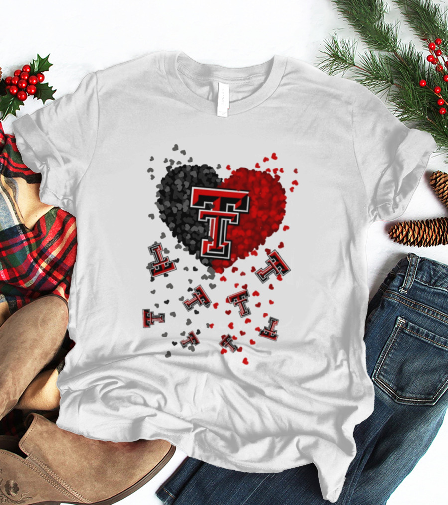 Texas Tech Red Raiders Heart 2026 Football Fan Gear T-Shirt