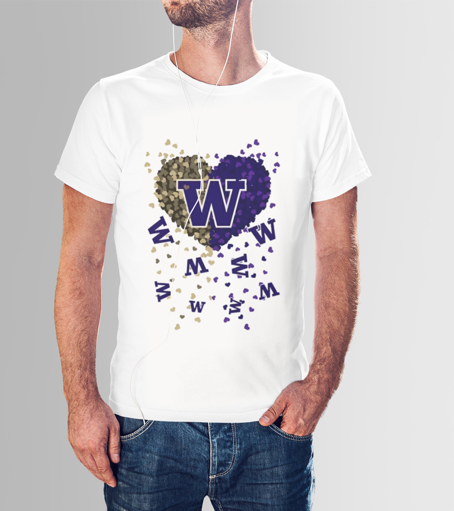 W Washington Huskies Heart 2026 Football Celebration T-Shirt