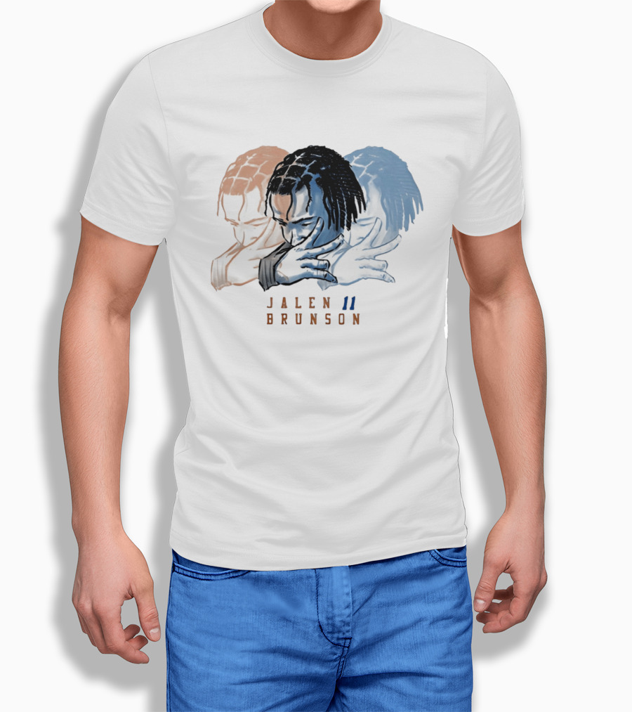Jalen Brunson 11 New York Knicks Multi Pose Triple T-Shirt