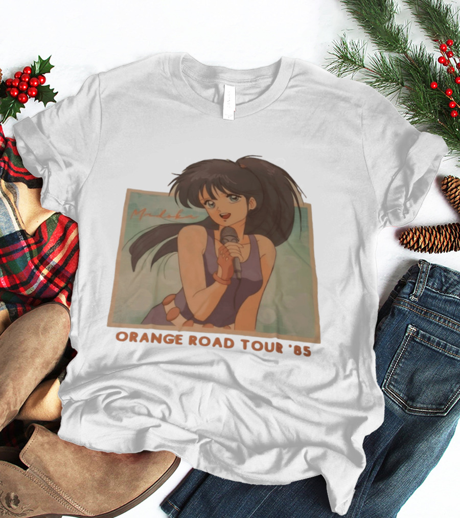 Madoka Ayukawa Orange Road Tour 1985 Anime Character Singing Mic T-Shirt