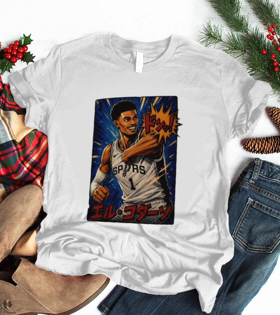 El Codazo Victor Wembanyama San Antonio Spurs Basketball Manga Style Japanese T-Shirt