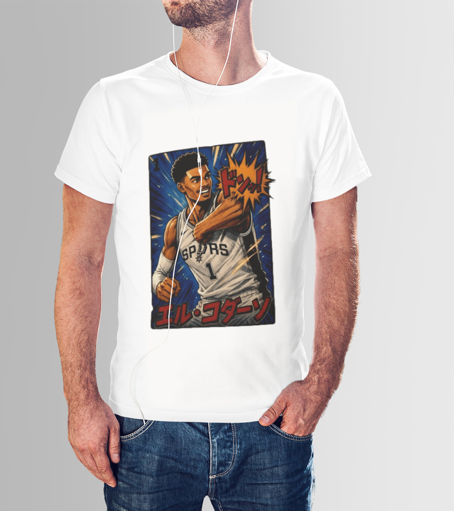 El Codazo Victor Wembanyama San Antonio Spurs Basketball Manga Style Japanese T-Shirt