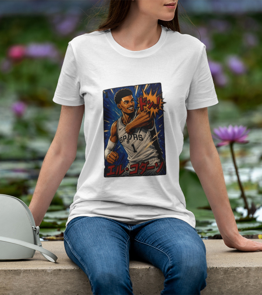 El Codazo Victor Wembanyama San Antonio Spurs Basketball Manga Style Japanese T-Shirt