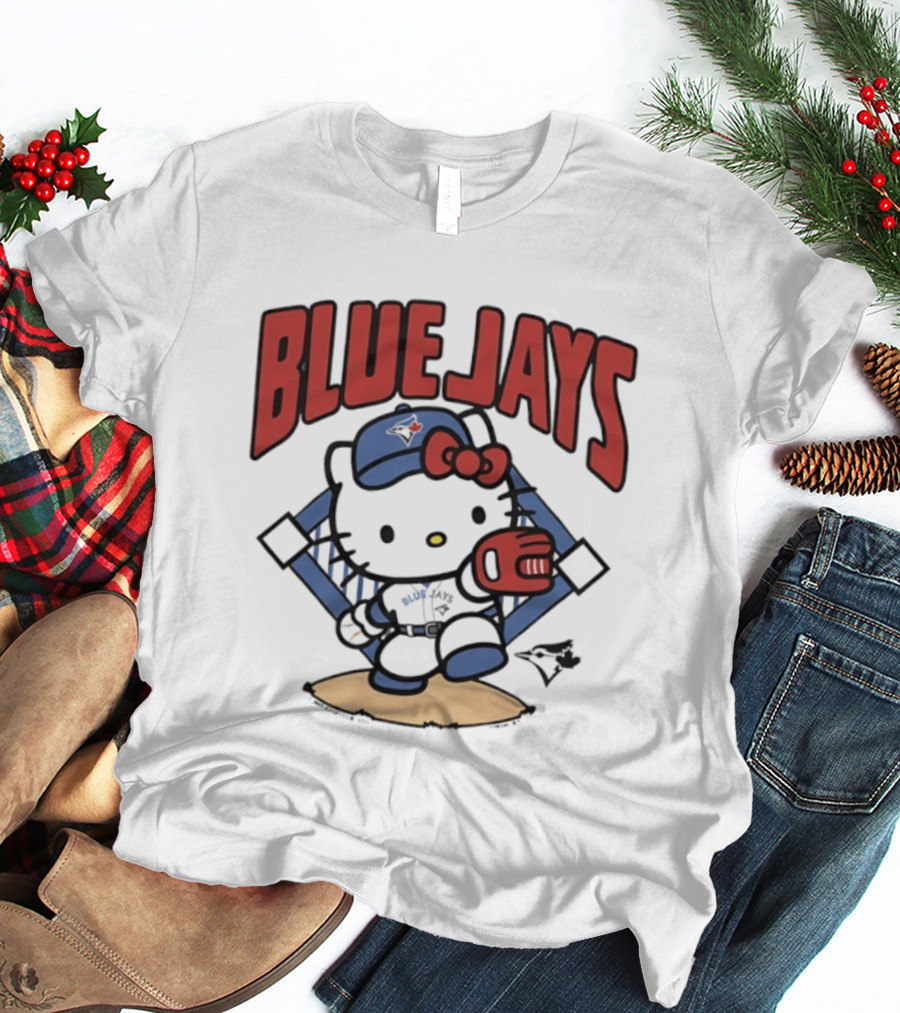 Toronto Blue Jays Hello Kitty Baseball Collaboration MLB T-Shirt